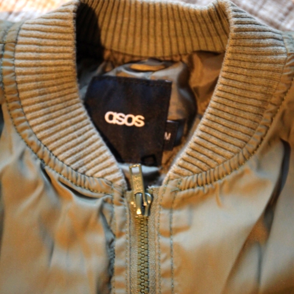 ASOS Army Green Bomber Jacket Size Medium